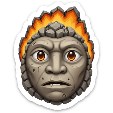 stone idol face in Volcano Island sticker
