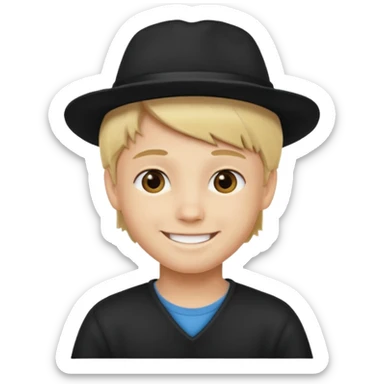 Ragazzo biondo con cappello nero sticker