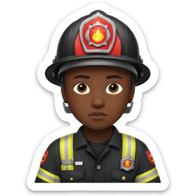 Firefighter with Black uniform sticker