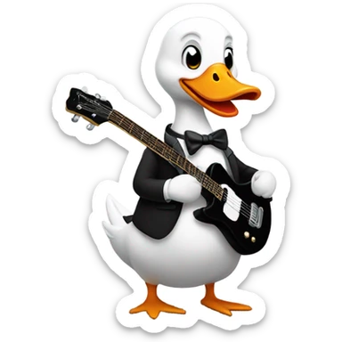 Goose in a tuxedo playing electric guitar sticker