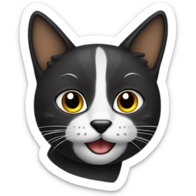 gato preto com a língua pra fora sticker