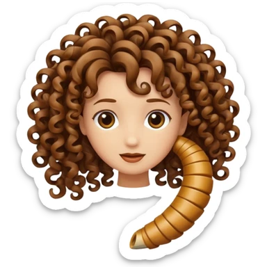 curly hair strand shaped like a spiral sticker