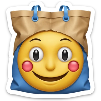 smiley with bags under eyes sticker