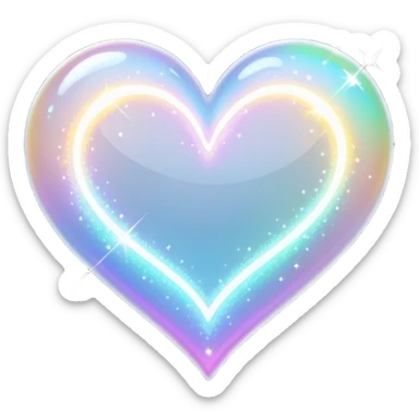 white heart with sparkle trail sticker