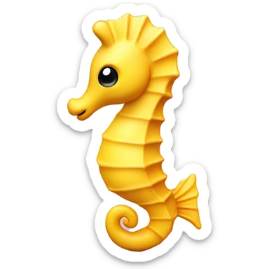 cute kawaii 3d yellow seahorse sticker