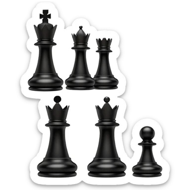 black chess pieces, queen piece sticker