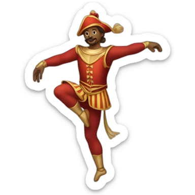 medieval circus acrobat doing a pirouette sticker