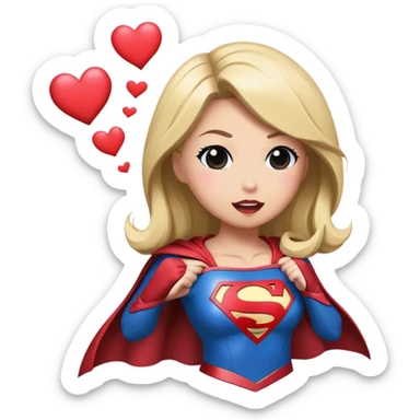 Black burble supergirl in love  sticker