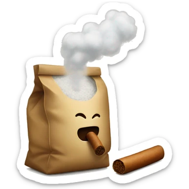 a bag of flour smokes a cigar sticker