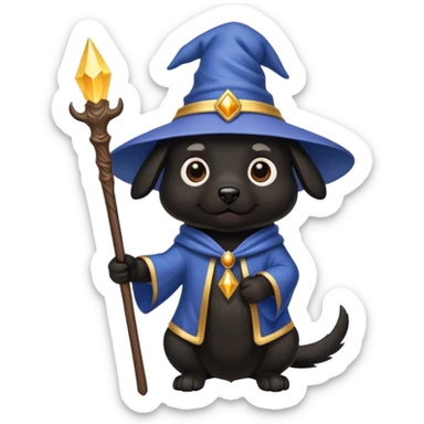 black dog Wizard sticker
