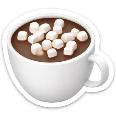 White mug of hot chocolate with marshmallows  sticker
