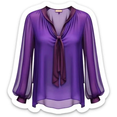 Dark purple and plum translucent womens blouse sticker