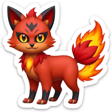  -Litten-Zorua-Fakémon-hybrid-creature (full body)  sticker