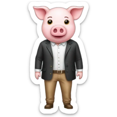 man dress up pig sticker