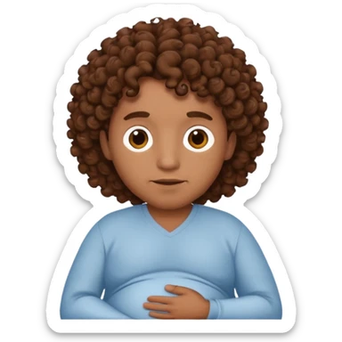 A pregnant Argentinian man with brown curly hair sticker