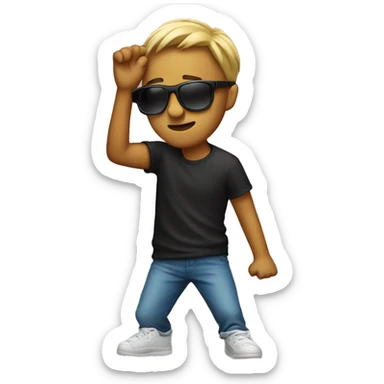 Person dabbing while wearing sunglasses  sticker