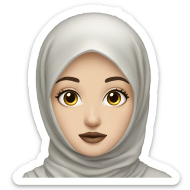 pale hijab doing makeup  sticker