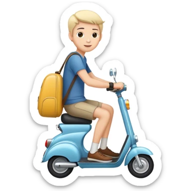 riding a scooter sticker