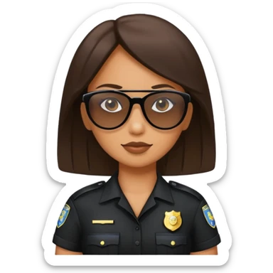 woman police wearing black dress with sun glasses sticker