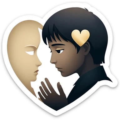Icon for Drama Movies: A vintage movie poster-style design featuring a tense scene with emotional expressions, a dimly lit background, and key dramatic elements like a broken heart, a tear, and a silhouette of a person in despair. Bold, cinematic typography. Transparent background. sticker