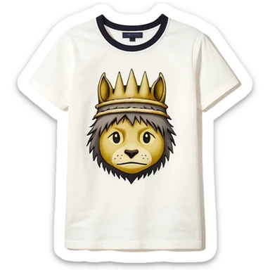 Sacai brand, womens " where the wild things are" realistic graphic tshirt sticker