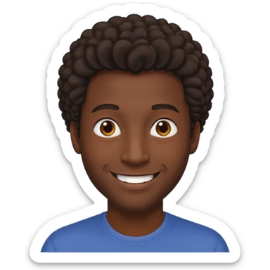 man with coily chairs only face sticker