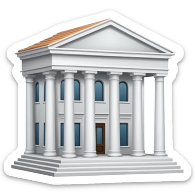 haz un emoji de un edificio griego en 3D sticker