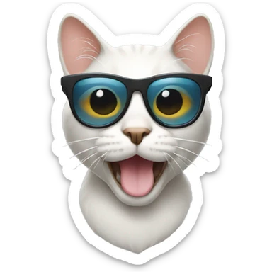 Cat with sunglasses sticker