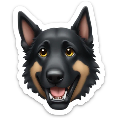 Black German Shepherd playing American football sticker