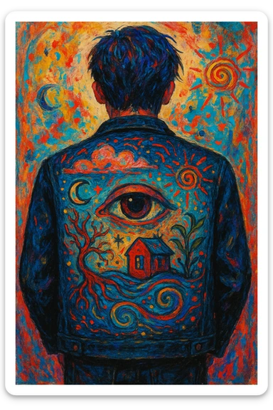 persona de espaldas, estilo alternativo, alternative and imaginative artistic style sticker
