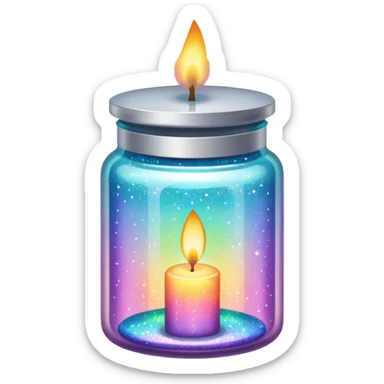 Iridescent Glittered Candle Jar sticker