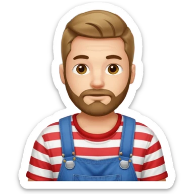 redneck guy with american flag overalls sticker