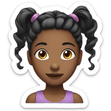 cute black girl with ponytail sticker