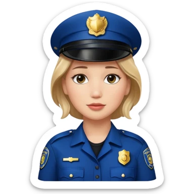 Jennifer Lawrence, in a police uniform sticker
