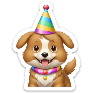 cute dog in party animal game sticker