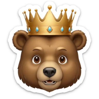 Bear with bronze crown — strong and gentle sticker