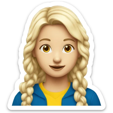 Swedish school student, happy, with Swedish flag, blond sticker