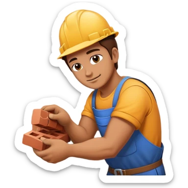 mason worker bricks sticker