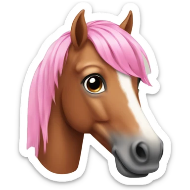 Horse with pink hair sticker