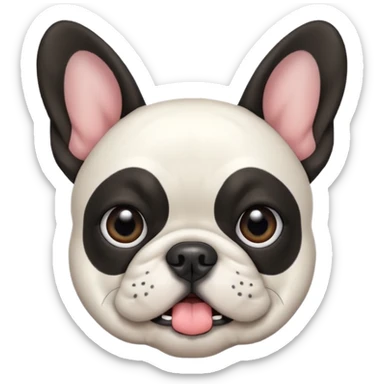 French bulldog black ears white body sticker