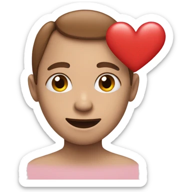 Face with a heart sticker