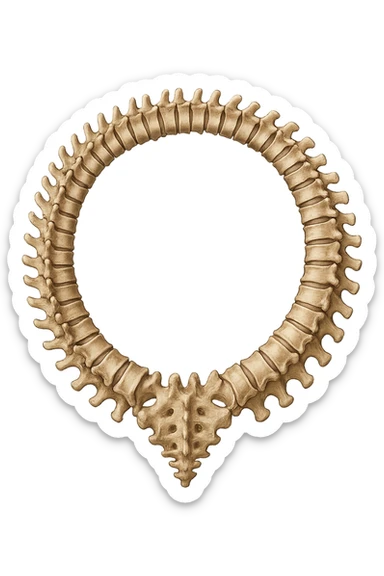 SPINA DORSALE ANATOMICA UMANA REALISTICA CHIUSA A CERCHIO sticker
