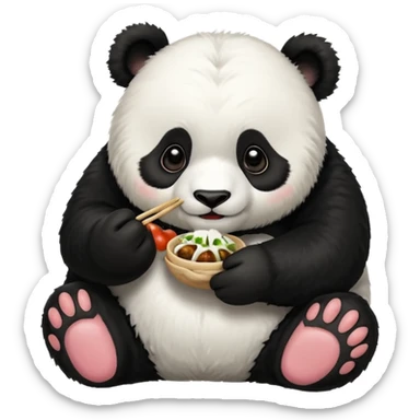 Panda eating momos sticker