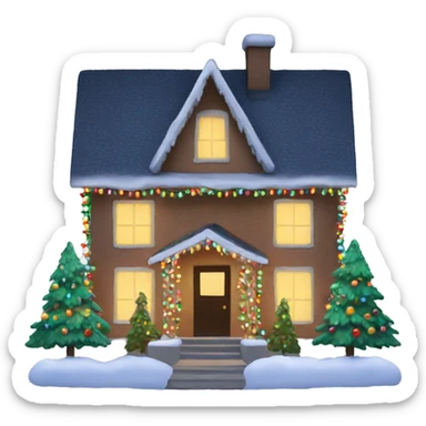 House with Christmas lights  sticker