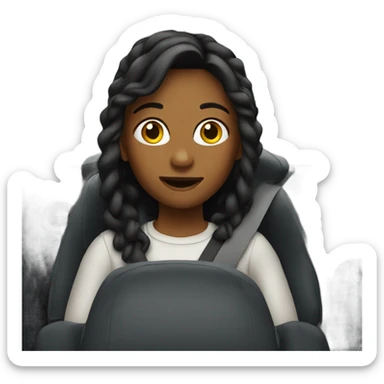girl in car interior sticker