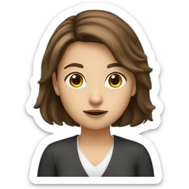 brown hair english teacher girl sticker