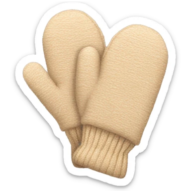 Beige mittens sticker