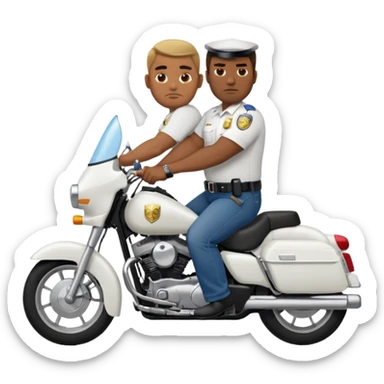 police officer riding a fat black man sticker