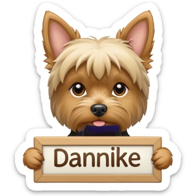 now make a yorkshire holding a sign danke sticker