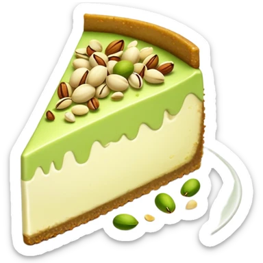 A peace of Pistachio cheesecake sticker